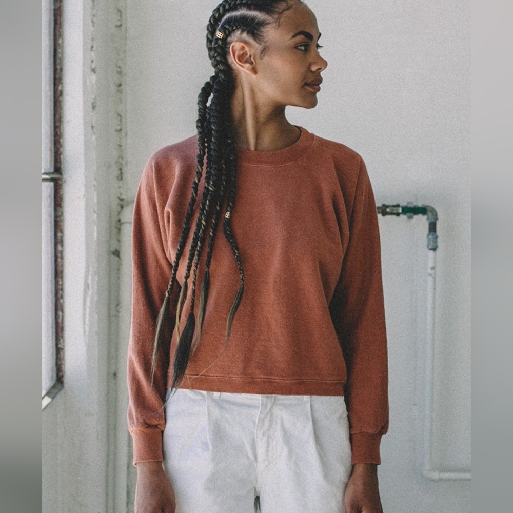 Aliya Wanek terracotta cropped sweatshirt small